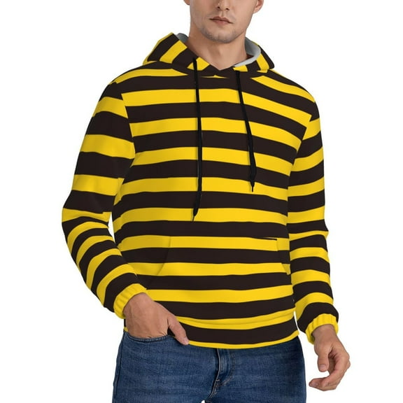 Hoodies for Men - Bee Stripe Long Sleeve Comfrt Men'S Fashion Hoodies & Sweatshirts, Sweatshirts for Men Hoodies Pullover Clothing Clothes with Pouch