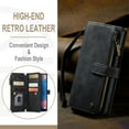 thumbnail image 4 of JTCASES for Samsung Galaxy A50 5G Wallet Case with Zipper Purse Card Holders Flip Stand Wrist Strap Magnetic Closure PU Leather Anti-scratch Support Wireless Charging Drop Resistant Shell, Black, 4 of 10