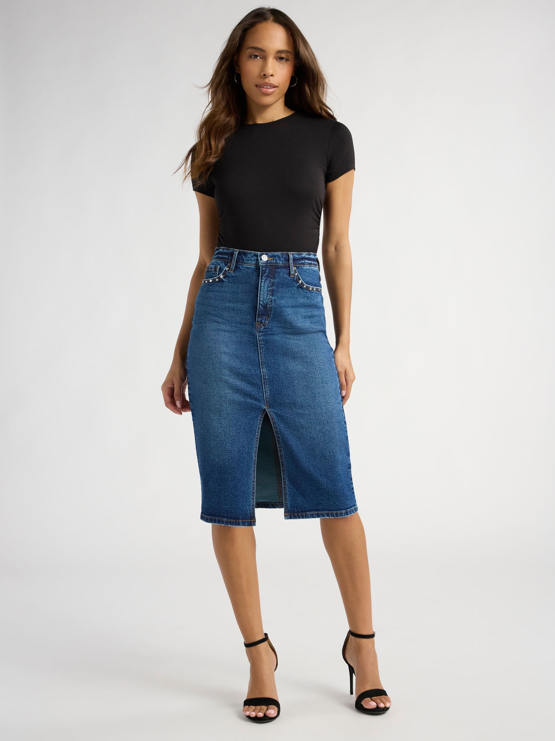 Denim Pencil Skirt