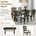 thumbnail image 3 of Royard Oaktree 5-piece Dining Table Set with Extendable Rectangular Dining Table and 4 Upholstered Dining Chairs, Flip Lid Wood Dining Table Console Table for Dining Room Living Room, Dark Walnut, 3 of 8