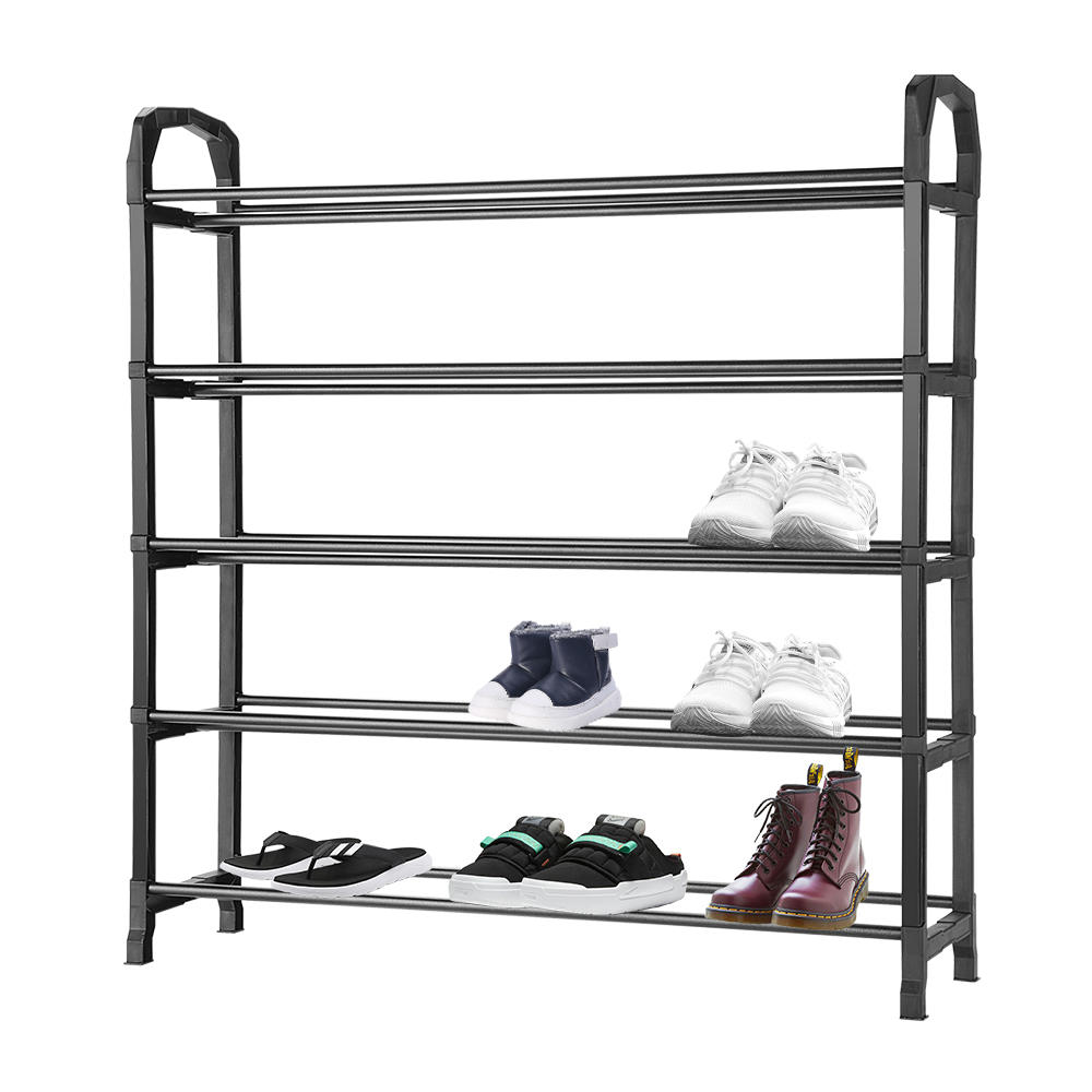 5-Tier Shoe Rack 20-Pair Storage Organizer Shoe Shelf, Black