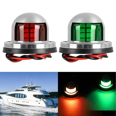 EEEkit Boat Navigation Light LED Deck Mount LED Navigation Lights (Red and Green) Perfect for Boat, Pontoon, Yacht, Skeeter, Sailing Signal Lights, Bow Side,Port, Starboard, DC