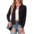 thumbnail image 5 of JWD Womens Cardigan Collared Knit Button Front Long Sleeve Sweater Top Lightweight Casual Layering Cardigan Black XL, 5 of 7