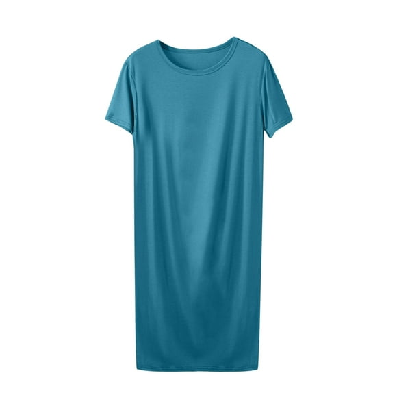 Yuyuzo Ekouaer Womens Nightgowns for Women Short Sleeves V Neck Sleepwear Plus Size Sleepshirt Short Nightshirt Tshirts Dress S-XXL