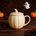 thumbnail image 5 of Msgweeeg Ceramic Coffee Mugs Cute Coffee Mugs 400ml Pumpkin Themed Ceramic Mug with Lid Glossy Porcelain Tea Cocoa Cup Multi-Color Decorative Drink Cup for Desk Kitchen Halloween Tabletop, 5 of 7