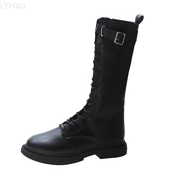 LYHao Girls Boots With Rhinestones Classic Knee High Style For Children Fall Winter Footwear ,Girls Boots Sizes 11 Black(4.5-5 Years)