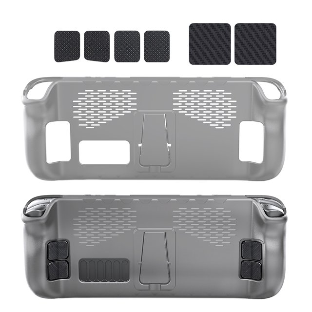 Estuche de protección con pegatinas de botón de panel táctil de soporte para Steam Deck (gris) Ehuebsd Para estrenar
