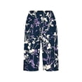 thumbnail image 3 of Pounoo Workout Shorts for Women Floral Print Side Split Button Detail Loose Fit Bottoms Beach Wear Breathable Slacks, 3 of 5
