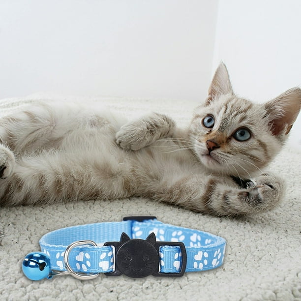 «Collar para gatos con cierre de seguridad y (collar de nylon tejido de colores para mascotas)»