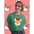 thumbnail image 2 of Royal Corgi W Crown T-Shirt Women -Image by Shutterstock, Female x-Large, 2 of 4