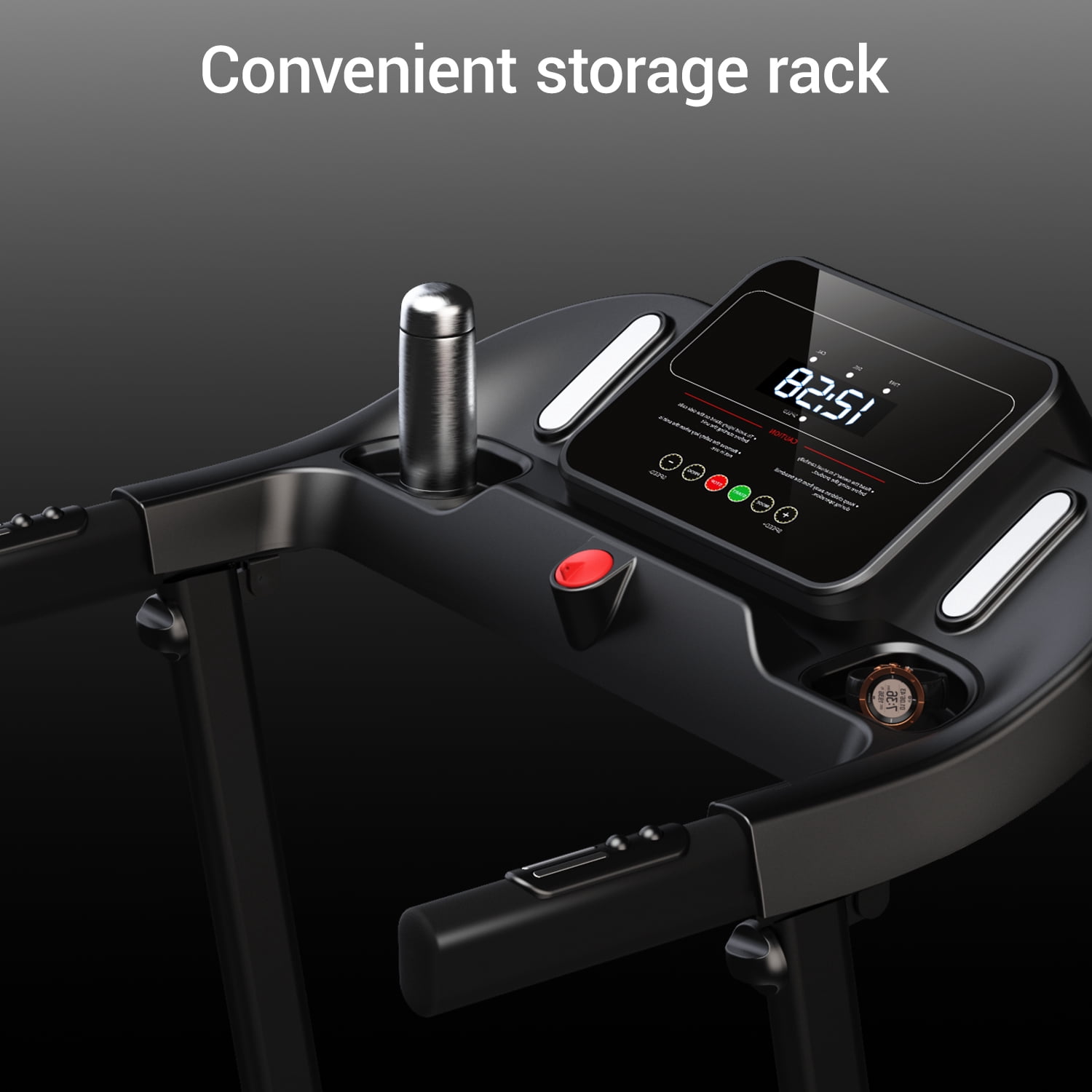 ROBORE Portable Foldable Treadmill for Home Office, Walking Jogging Machine with Handle Bar, 265lbs Capacity Compact Running Treadmill with LED Display