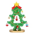 thumbnail image 1 of Árbol de Navidad de madera para mesa, mini árbol de Navidad para escritorio verde, 1 of 9