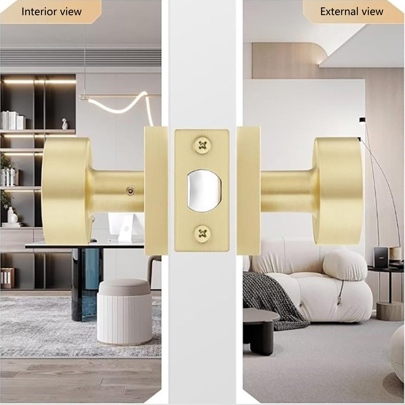 Brushed Gold Door Knobs Interior Square Styles Door Knobs Gold Interior Door Knobs Upgrades for Bedroom & Bathroom Use