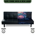 thumbnail image 5 of SCRAWLGOD Sea Turtle Peony Galaxy Print Stretch Futon Slipcover Armless Sofa Cover Futon Mattress Covers Without Armrests Sofa Bed Furniture Protector Covers with Elastic Bottom, 5 of 7