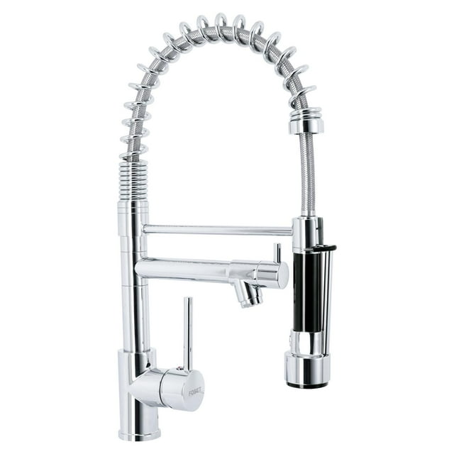 Monomando con doble salida para fregadero, Cromo, Element Foset ELF-84