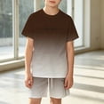 thumbnail image 2 of XIYON Boys Outfit 2 Piece Cool Gradient Boys Short Sleeve T Shirt And Shorts Outfit Breathable Mesh Casual Playwear Clothes For Boys 7-8 Years, 2 of 4