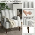 thumbnail image 6 of DREAMSIDEA Stripe Accent Chair ArmChair,Living Room Chair with Arms, Comfy Single Sofa Reading Chair Nailhead Trim for Bedroom, Gray, 6 of 7