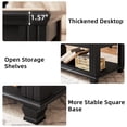 thumbnail image 7 of Leyaoyao 3 Pieces Living Room Coffee Table Set, Farmhouse Coffee Table & 2 End Tables with Open Shelf, Wood Furniture Set, Black, 7 of 7