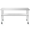 thumbnail image 2 of KUTLER Stainless Steel Table with Wheels for Prep and Work 30 x 72 Inches, NSF Heavy Duty Commercial Kitchen Table for Restaurant, 2 of 7