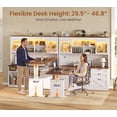 thumbnail image 3 of 69" Farmhouse L Shaped Standing Desk with 4 Drawers and Detachable Bookshelf, Height Adjustable Computer Desk for Home Office, 3 of 7