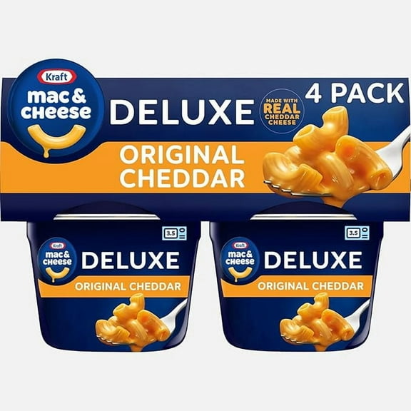Kraft Deluxe Original Mac & Cheese Macaroni and Cheese Dinner, 4 ct Pack, 2.39 oz Cups