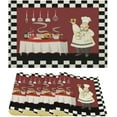 thumbnail image 2 of Fat Chef Placemats Set of 4，Buffalo Check Plaid Table Mat Heat Resistant Linen Cloth Place Washable Holiday Party Dining Table Mat for Farmhouse Home Kitchen Decor (18" L x 12" W), 2 of 6