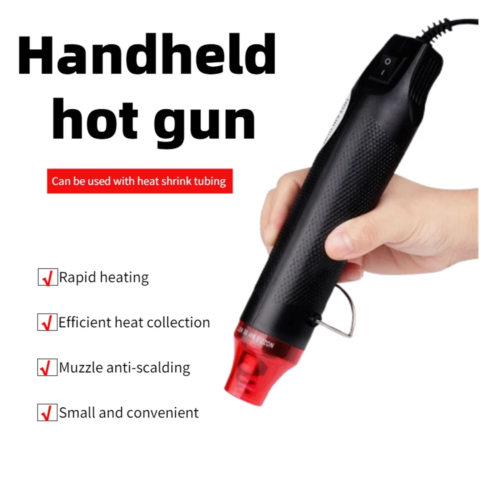 DIY Mini Hot Air Gun Hot Air Welding Station Car Cling Film Welding Temperature Air Gun Electric Blower Shrink Tube ,Variable Temperature
