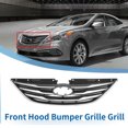 thumbnail image 2 of Front Upper Hood Bumper Grille Grill for Hyundai Sonata 2013 1 Pcs Black Silver Tone, 2 of 6