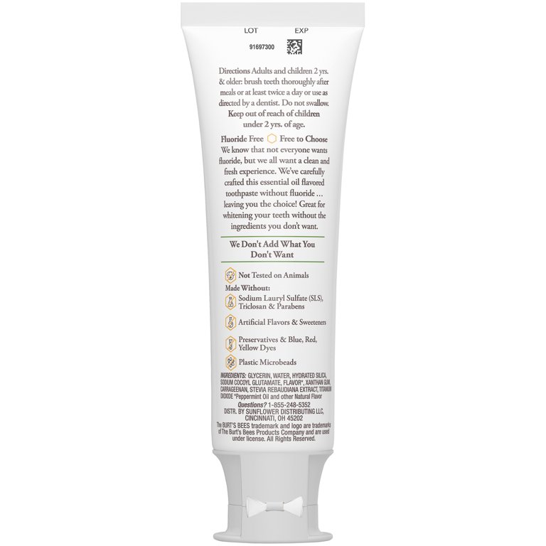 Burt's Bees Mountain Mint Fluoride Extra White Toothpaste,, 42 OFF