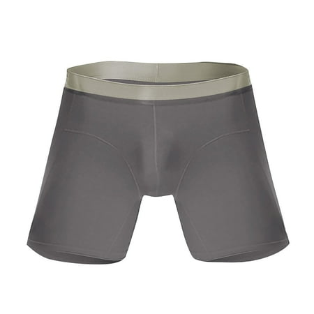 

DORKASM Men Underwear Boxer Briefs Long Leg Breathable Anti Chafing Comfortable Men s Underwear Underwear Gray 2XL