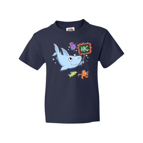 Inktastic Teacher Shark with School of Fish Youth T-Shirt