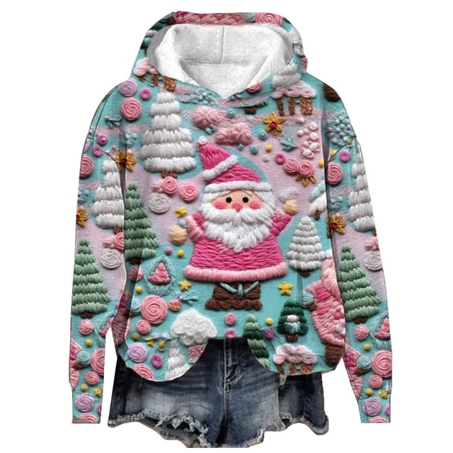 Suéter navideño feo Bouanq para mujer, tejido con estampado de muñecos de nieve en 3D, suéter navideño feo, sudadera con árbol de Navidad, blusa informal de manga larga para vacaciones navideñas