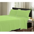 thumbnail image 2 of DNG Creations 4 Piece Pom Pom Sheet Set 100% Egyptian Cotton, White Pom-Pom Fringe Solid Pattern 15 Inch Deep Pocket ( Solid Sage - California King ), 2 of 7