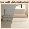thumbnail image 6 of RV Couch Covers for Sofa Bed,2 Piece Washable Backrest & Seat Armless Sofa Couch Covers Stretch Furniture Protector with Elastic Bottom for Jackknife Sleeper Sofas (Khaki), 6 of 7