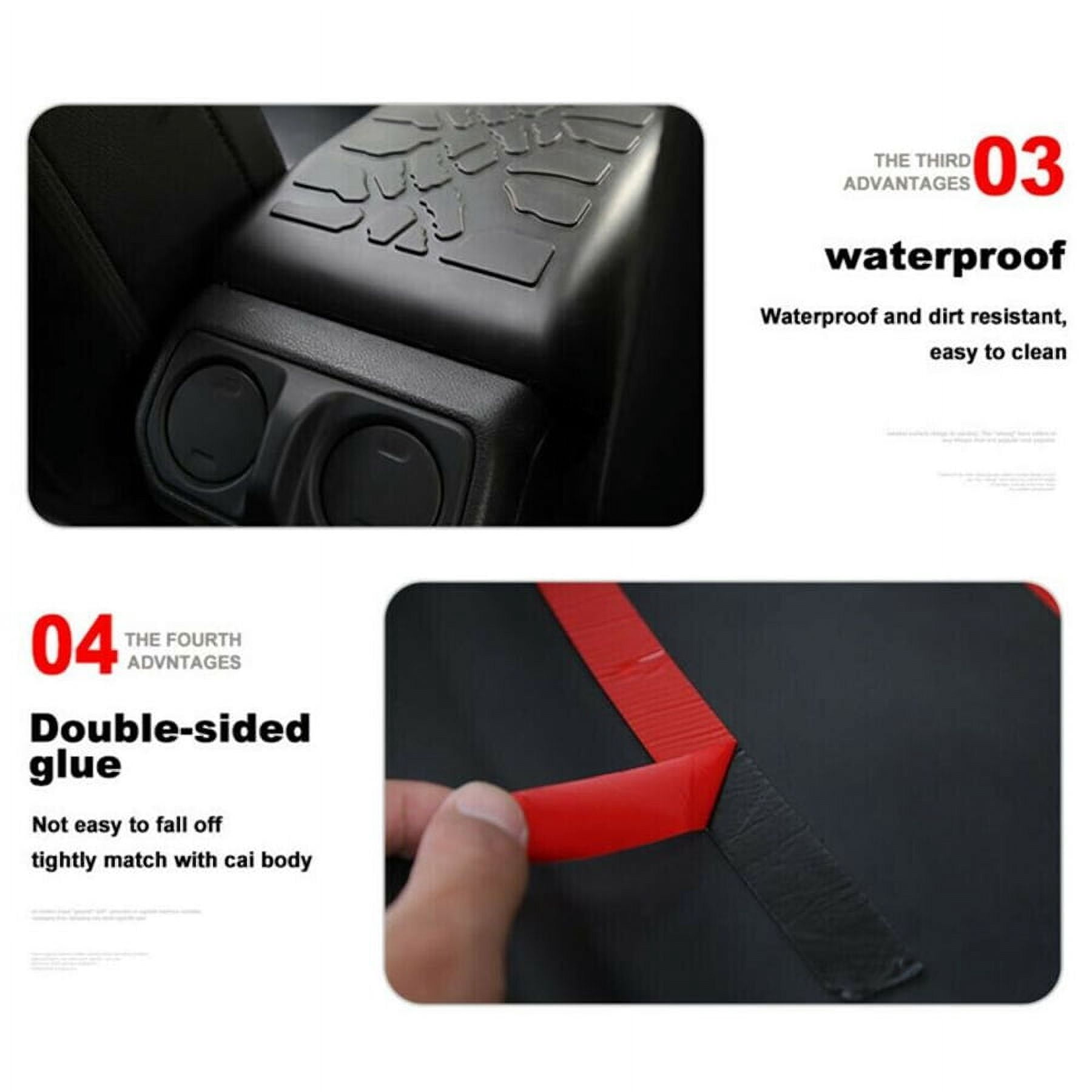 Rubber Car Center Console Armrest Cover Pad For Jeep Wrangler JL JT 2018-2020