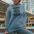 thumbnail image 2 of Poppi Knows Everything, If He Doesn't, He Makes Stuff Really Fast, Funny Granddad, Light Blue Hooded Sweatshirt or Hoodie, XL, 2 of 5