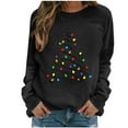 thumbnail image 2 of Ounisa Women's Casual Crew Neck Sweatshirt Loose Soft Long Sleeve Christmas Tree Graphic Pullover Christmas Tops, 2 of 4