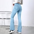 thumbnail image 5 of hotojiny Womens Flare Jeans Mid Waist Bell Bottom Jeans with Pockets Stretchy Denim Bootcut Pants for All Seasons, 5 of 6