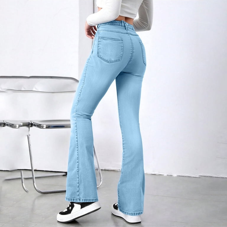 JGGSPWM Women Bell Bottom Jeans Stretchy Flare High Rise Skinny