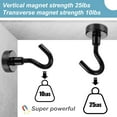 thumbnail image 3 of FINDMAG 25 Pack 25 LBS Black Magnetic Hooks Neodymium Magnet Hooks for Hanging, Strong Magnetic Hooks Magnet with Hooks for Home, Kitchen, Office, School, Warehouse, 3 of 6