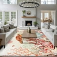 thumbnail image 3 of Large Area Rugs for Living Room Bedroom, Brown Turtle Coastal 8'x10' Rug Washable Carpet Runner Indoor Outdoor, Summer Beach Nautical Coral Shells Starfish Non Slip Floor Mats Rug for Kitchen, Patio, 3 of 8