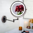 OVENTE 6.8" Lighted Wall Mount Makeup Mirror Double Sided LED, 1X