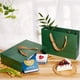 thumbnail image 2 of Bolsas de papel para compras de 10,5 x 7,8 x 3 pulgadas, bolsas de regalo medianas, bolsas con asa para venta minorista, bolsas de mercancía, bolsas kraft verdes, 2 of 9