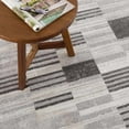 thumbnail image 6 of BoutiqueRugs Bronka Contemporary Geometric Area Rug - Modern Broken Striped Carpet for Living Room, Bedroom - Cream, Vizon, Gray, Charcoal - 7'10" x 10' (8x10), 6 of 9