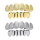 thumbnail image 2 of 2 pares de parrillas de dientes, dientes de Hip Hop chapados en oro y plata para la boca, parte e inferior, accesorios de joyería, dientes de Zulema Parrillas enchapadas 18K, 2 of 3
