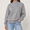 Gray, variant on Women Mock Neck Sweatshirt Oversized Drop Shoulder Turtleneck Soft Long Sleeve Solid Color Pullover Casual Fall Everyday Tops Beige XXL