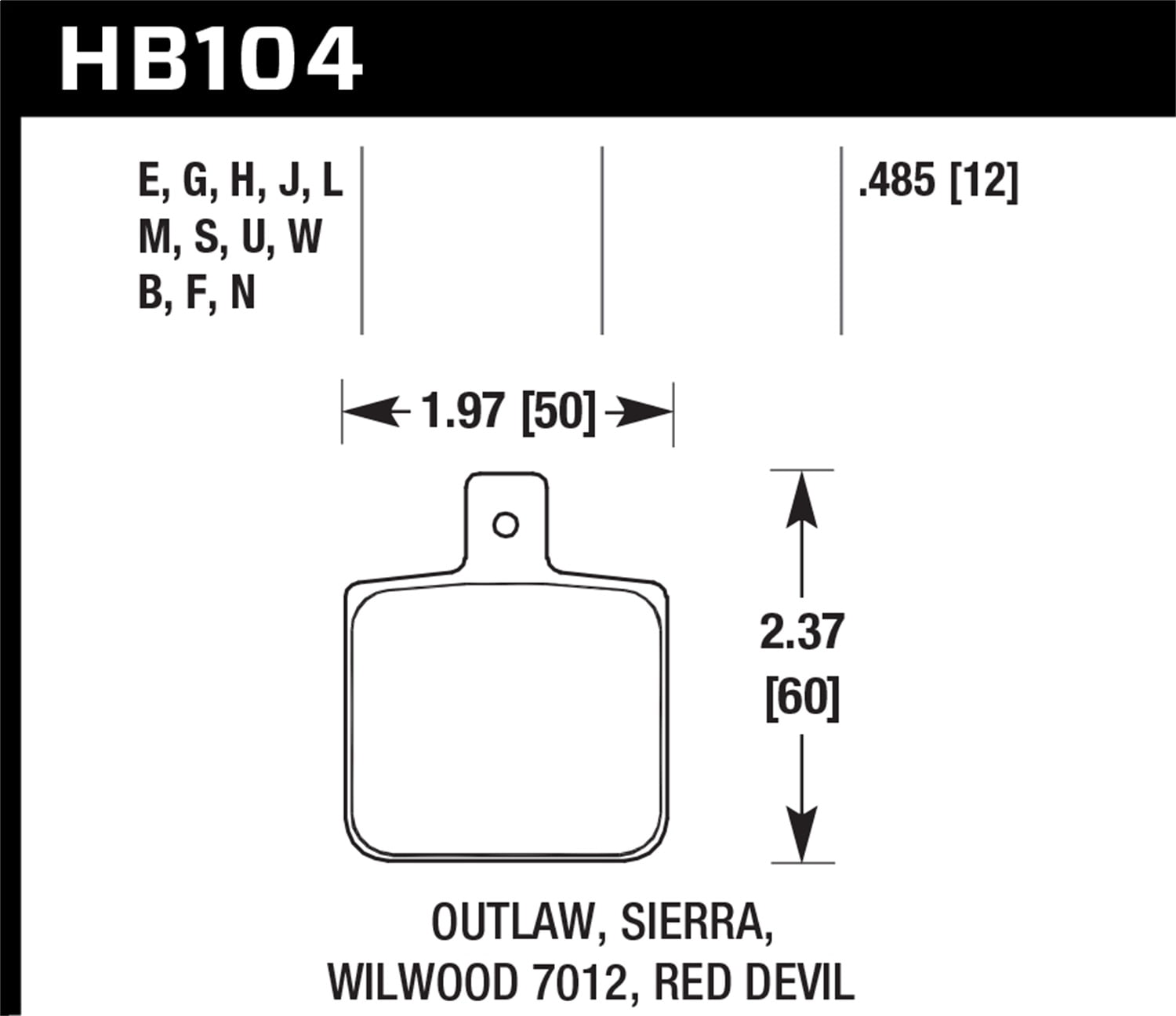 HB104M.485 Hawk Black Disc Brake Pads