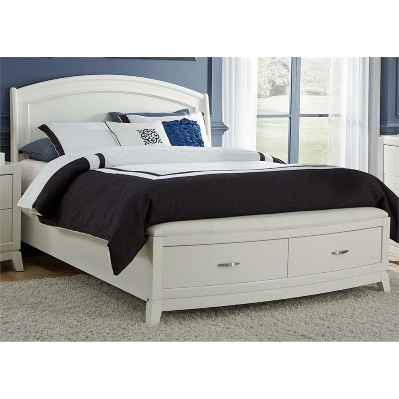 Liberty Furniture Avalon II King Storage Panel Bed in White Truffle