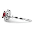thumbnail image 4 of 925 Sterling Silver Rhodium-plated Created Ruby & Diam. Ring Size: 10; for Adults and Teens; for Women and Men, 4 of 5