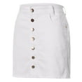 thumbnail image 4 of adviicd Women's High Waisted Casual Button Front Bodycon Mini Skirt A-line Pleated Skater Skirts with Pockets (White, XL), 4 of 9